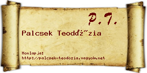 Palcsek Teodózia névjegykártya
